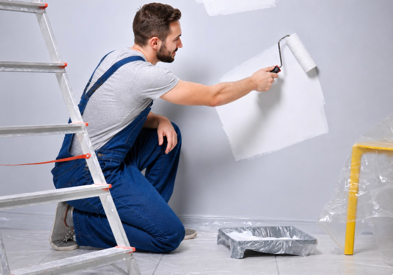 Professional handyman completing interior home repairs in Orlando, Florida
